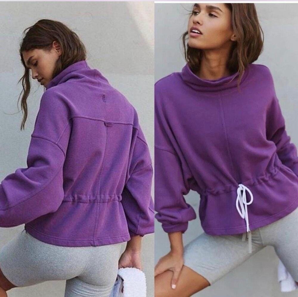 Free People Movement Remi Cowl-Neck Drawstring Pullover Hoodie/Sweatshirt- NWT